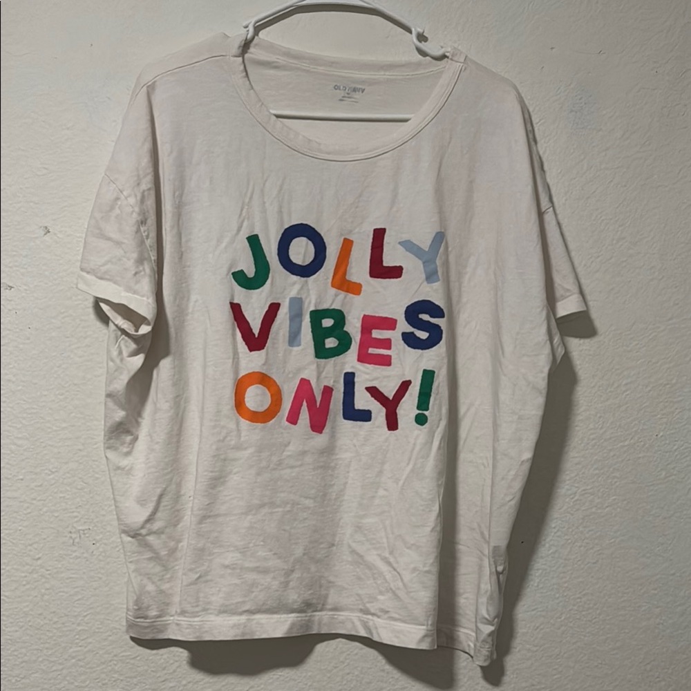 Colorful 'Jolly Vibes Only' T-Shirt - 2X